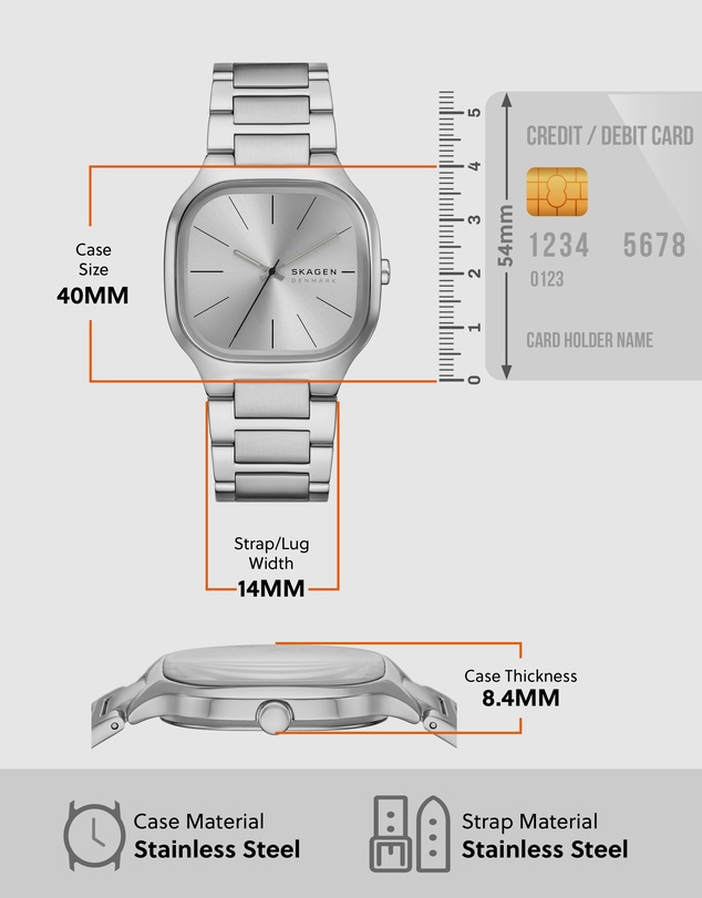Skagen - Mellem Silver Tone Analogue Watch