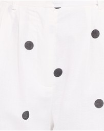 Petal & Pup - Valora Wide Leg Pant - White Black Polka Dot