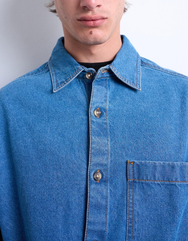 Topman - Regular Fit Denim Overshirt