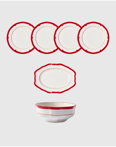 In The Roundhouse - Red Soft Scallop Dining Set