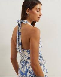 Atmos&Here - Bec Halter Neck Linen Blend Mini Dress