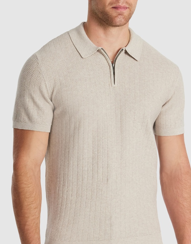 Tarocash - Darius Zip Knit Polo