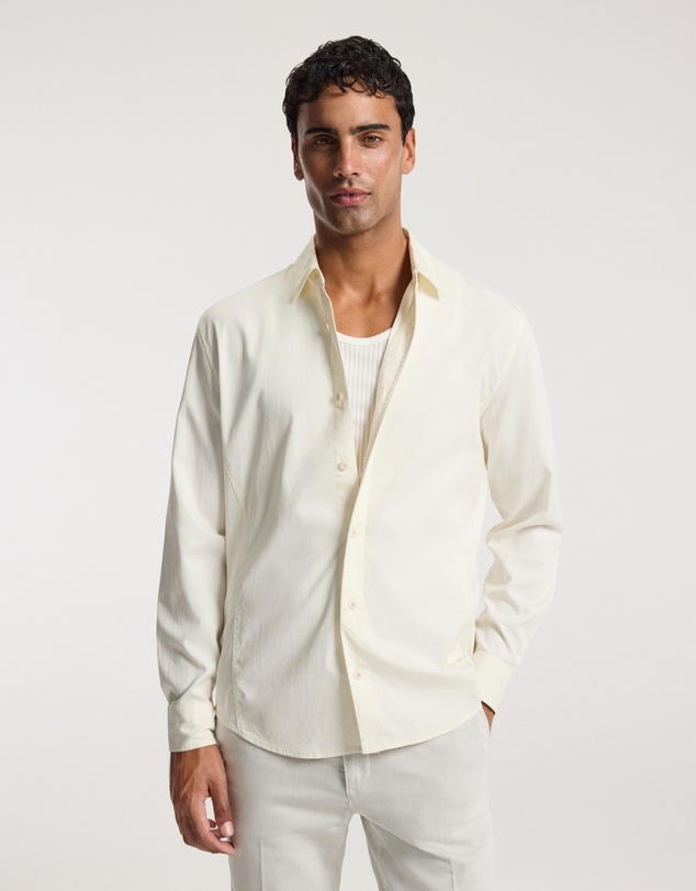 Calibre - Relaxed Stitch Detail Overshirt Cream