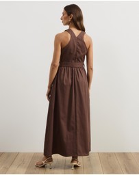 Atmos&Here - Ada Cotton Twill V-Neck Midi Dress