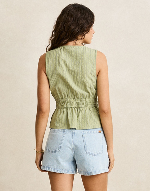 Rhythm - Vista Stripe Tie Front Top