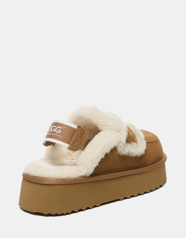 EVERAU - Australian Shepherd Ugg Rilee Platform Cow Suede Upper House Shoes