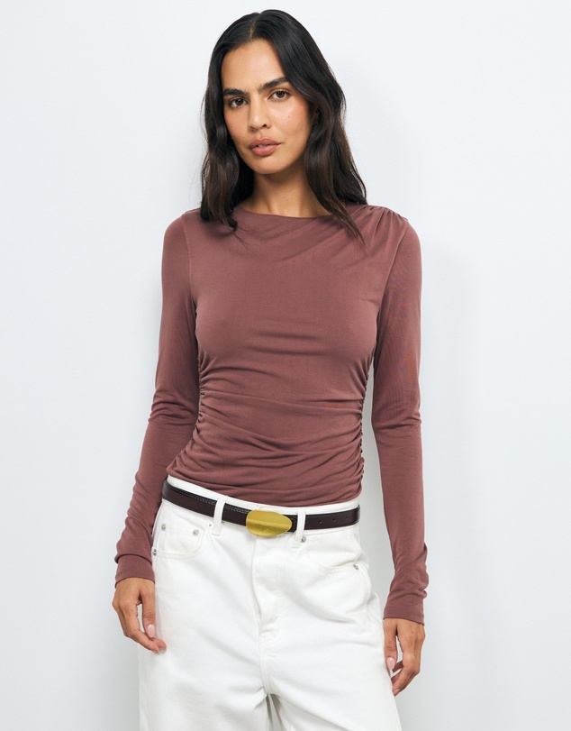 AERE - Emma Draped Cupro Top