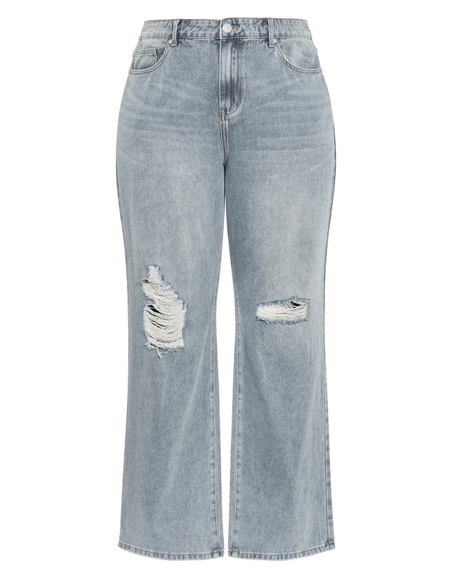 City Chic - Plus size Harley Fit Harriet Wide Leg Regular Jean - dirty wash