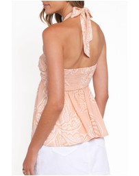 Petal & Pup - Klara Halter Top - Peach Floral