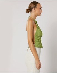 Winona - Plisse Top Green