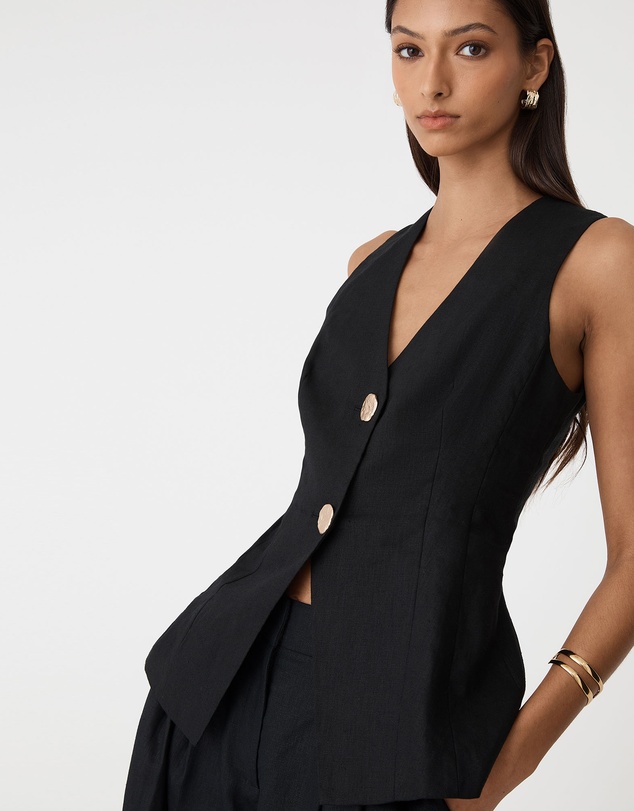 Forcast - Ami V-Neck Linen Vest