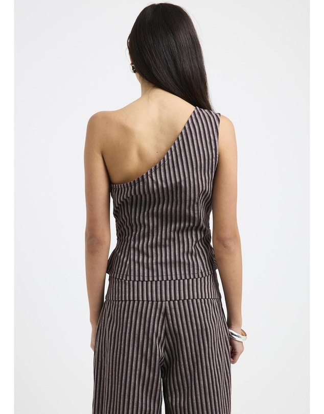 Subtitled - Naia Stripe One Shoulder Top