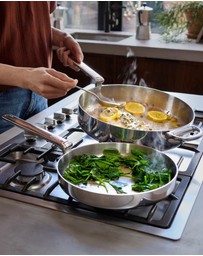 Joseph Joseph - Space Steel Stainless-steel Frying Pan with Folding Handle - 20cm