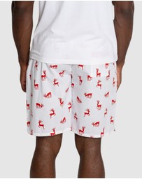 Sant And Abel - Men's Reindeer Red Sleep Shorts