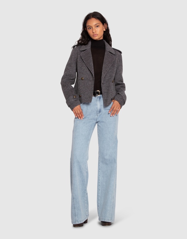 Belle & Bloom - Better Off Military Peacoat - Black/White
