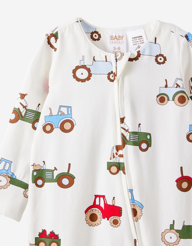 Cotton On Kids - Growie Long Sleeve Zip Romper