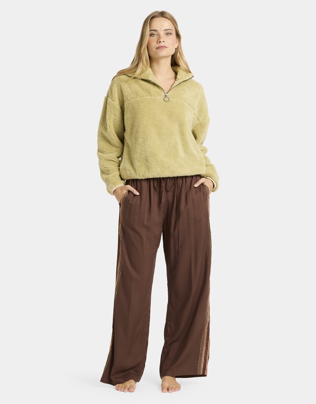 Billabong - Womens Vacay Mode Elastic-waist Linen Pants