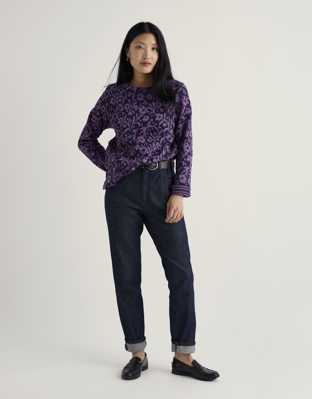 Seasalt - Seasalt Cornwall Blue Gwennol Jacquard Jersey Top