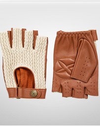 DENTS - Suited Racer x Crochet Back Fingerless Driving Gloves