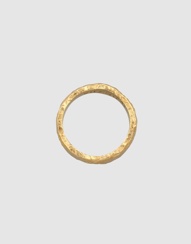 Kuzzoi - ICONIC EXCLUSIVE - Hammered Band Ring in Gold-Plated 925 Sterling Silver