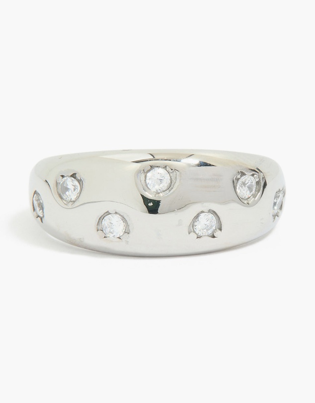 Lovisa - Waterproof Stainless Steel Spotty Diamante Band Ring