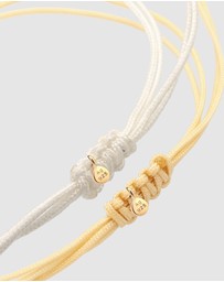 Elli Jewelry - Bracelet Set Women Circle Infinity Khaki and White 925 Sterling Silver Gold Plated