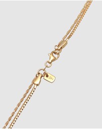 Kuzzoi - ICONIC EXCLUSIVE - Necklace Layer Cross Cord Chain in 925 Sterling Silver Gold Plated