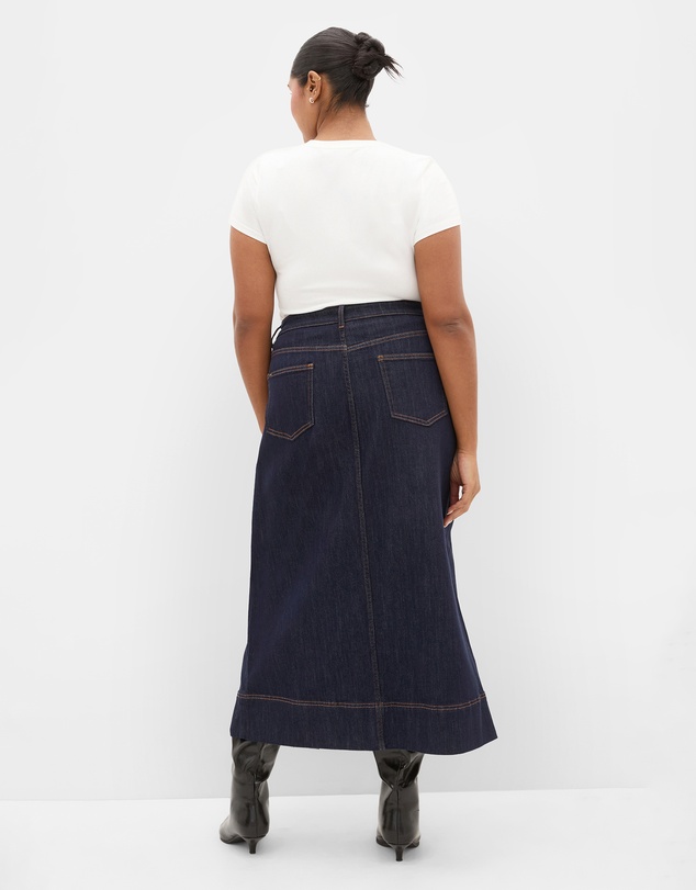 City Chic - Chloe Denim Midi Skirt