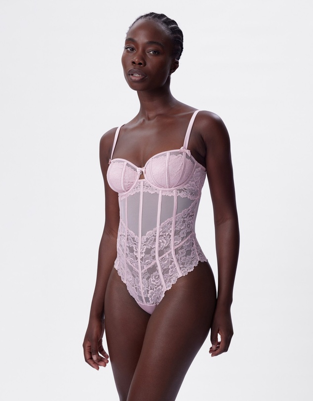 Bras N Things - Bethany Balconette Bodysuit - Light Pink
