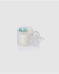 Silk Oil of Morocco - Blue Aura Medium Crystal Candle - Clarity, Focus & Success