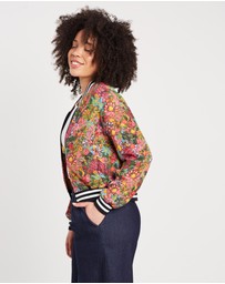The Social Outfit - Fairfield Bloom Silk Aviator Jacket