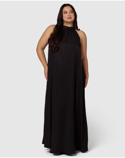 Sunday In The City - Obsidian Halterneck Maxi Dress