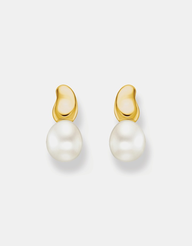THOMAS SABO - THOMAS SABO Ear Studs with Freshwater Pearl Drop in Gold