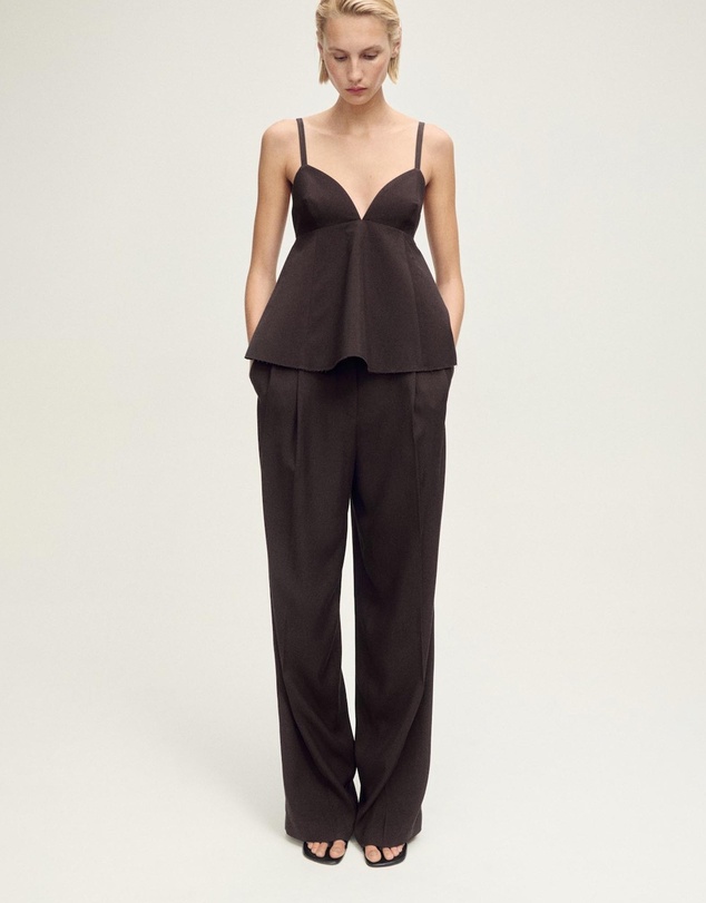 M.N.G - Blues Open Back Ruffle Top