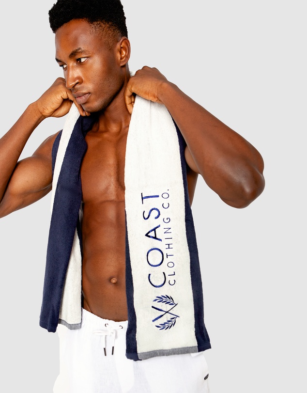 Coast Clothing - Coast Towel White & Navy Stripe