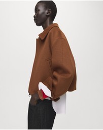 M.N.G - Wool Jacket With Shirt Collar