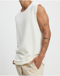 Surrounded By Ghosts - The Santite Crew Knit Raw Neck Vest