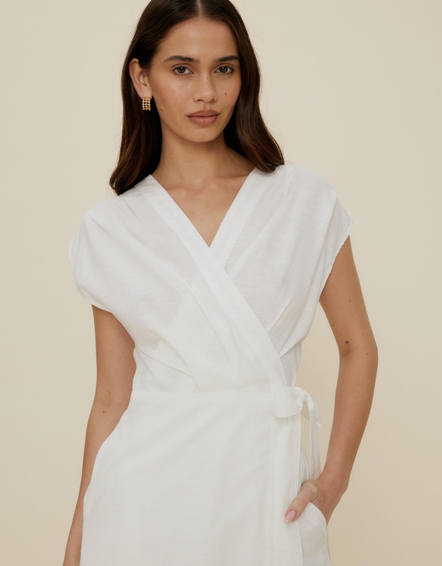 The Fated - Tuck Bodice Sleeveless Midi Dress
