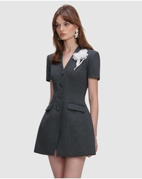 Self Portrait - Tailored Flower Detail Mini Dress