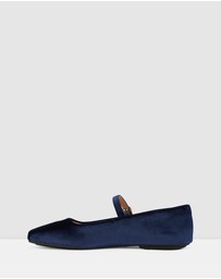 Rollie - Mary Jane Velvet Flat