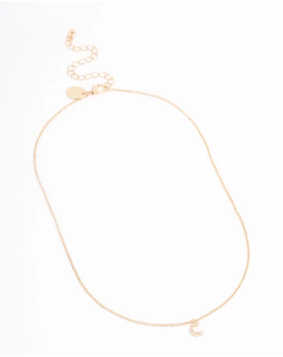 Lovisa - Gold Plated Cubic Zirconia Letter C Necklace