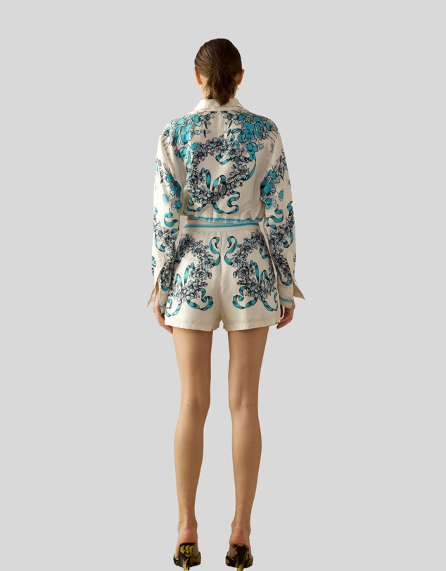 Cynthia Rowley - SILK CROPPED SHIRT