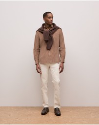 Trenery - Regular Fit Cord Check Shirt in Camel