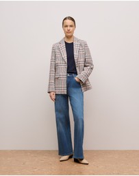 Trenery - Wool Tweed Blazer in Powder Blue