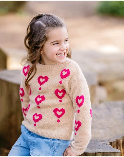 Bebe by Minihaha - Girls Hearts Jumper 3-7 Yrs