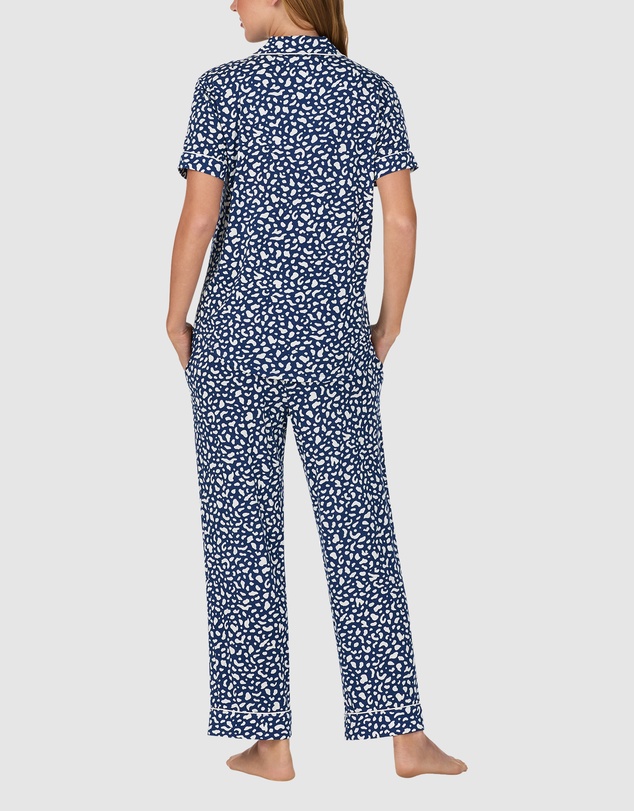Kate Spade - Printed Modal Button Up Short Sleeve Long Pyjama Set
