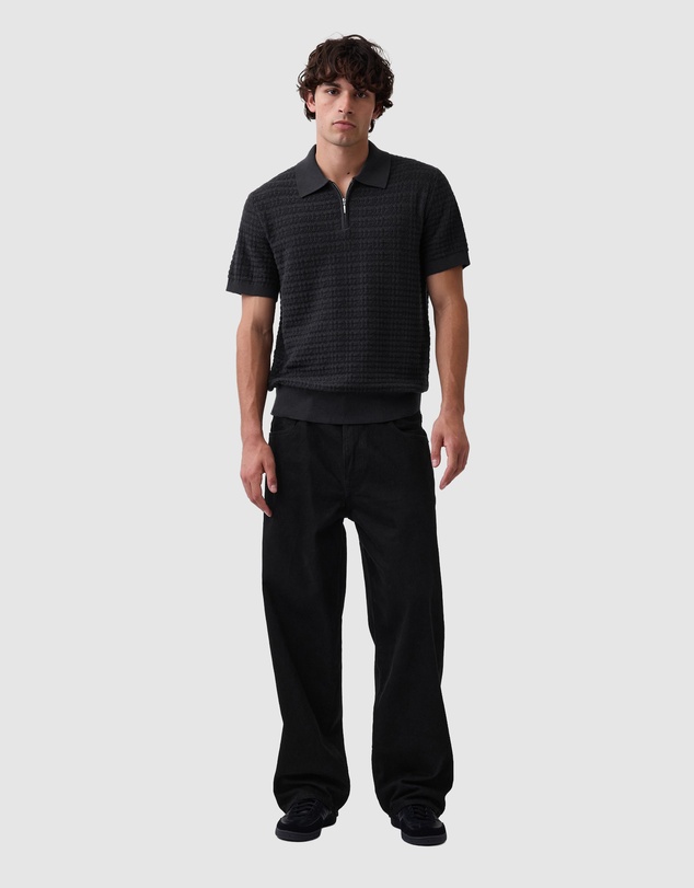 GAP - SS Textured Zip Polo