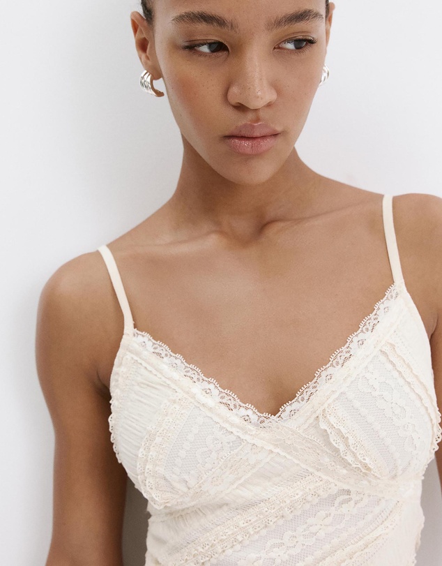 M.N.G - V-Neck Lace Top