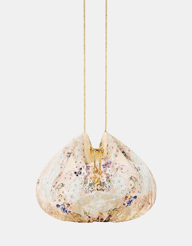 Camilla - Drawstring Pouch Bag With Chain Strap