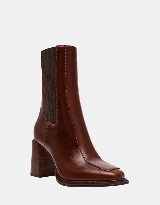 Steve Madden - Downtown Brown Leather Booties